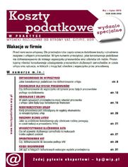 Koszty podatkowe w praktyce - wydanie specjalne: Wakacje w firmie 